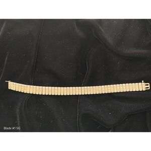 Antique Sterling Silver Art Deco Panel Bracelet with Faceted Crystals